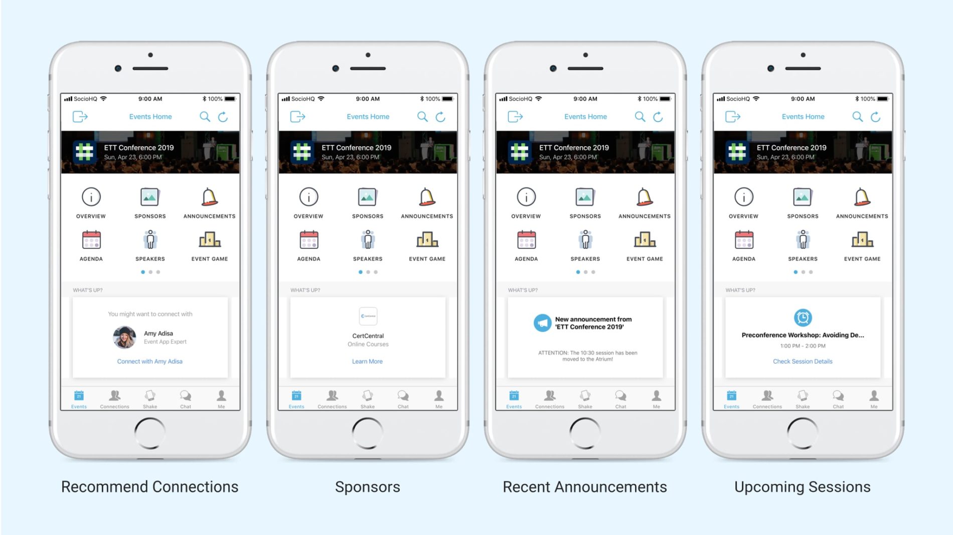 Smart Feed event app layout