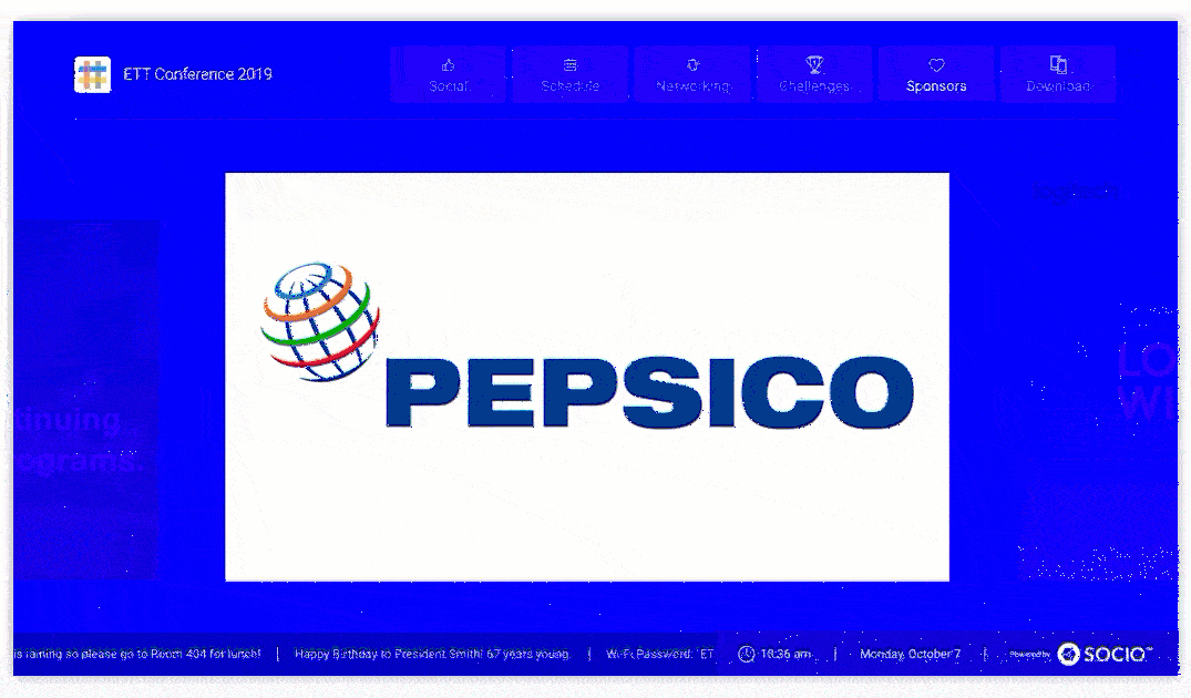 how to display sponsors using live display