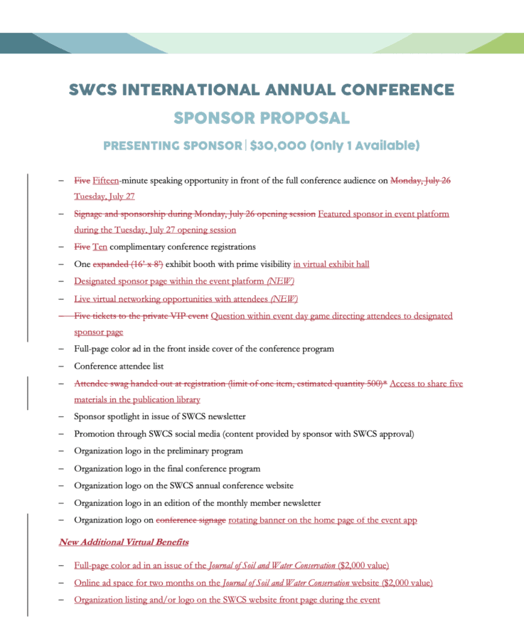 SWCS International Annual Conference Sponsor Proposal