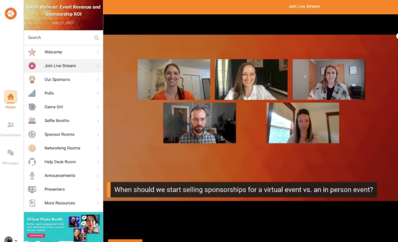 Socio virtual event