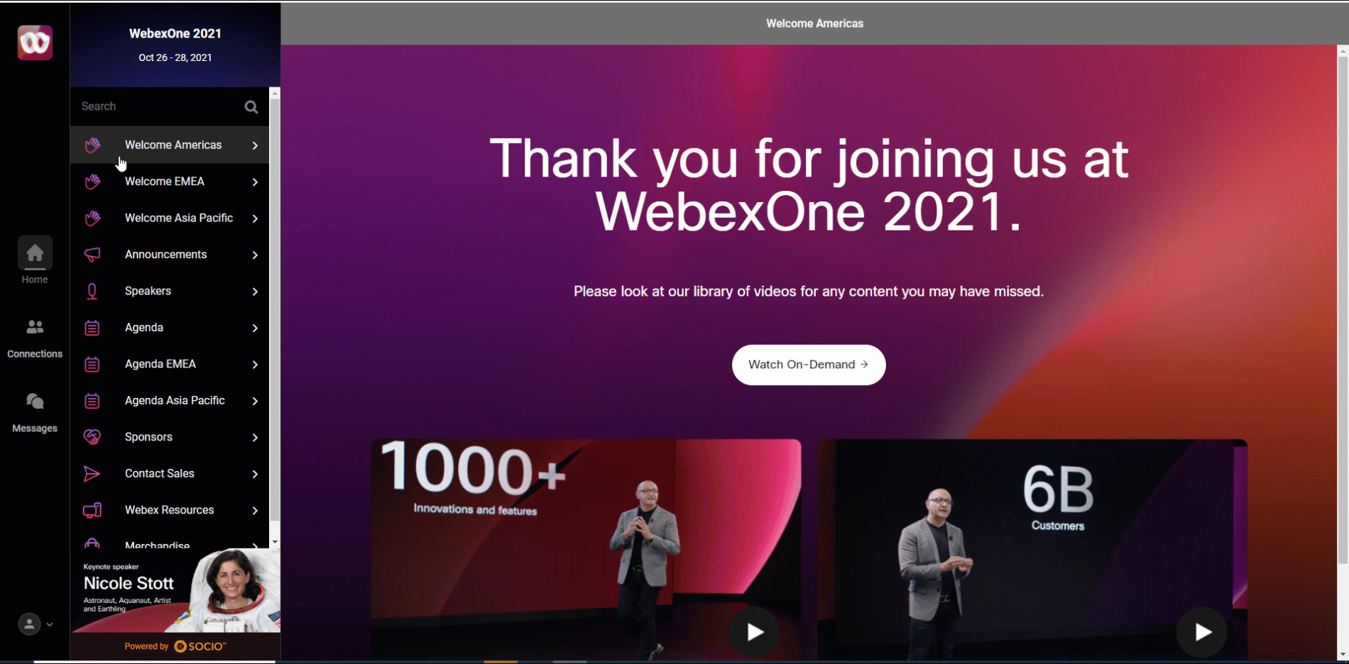 WebexOne '21, powered by Webex Events (formerly Socio)