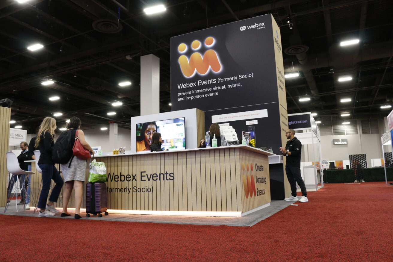 Webex Events trade show booth. 